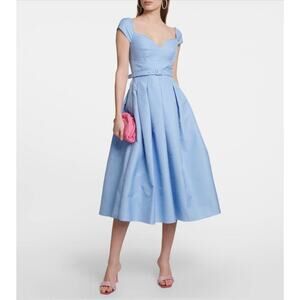 B40. Self-Portrait Pleated Taffeta Midi Dress 2 Cocktail Party Emily In Paris